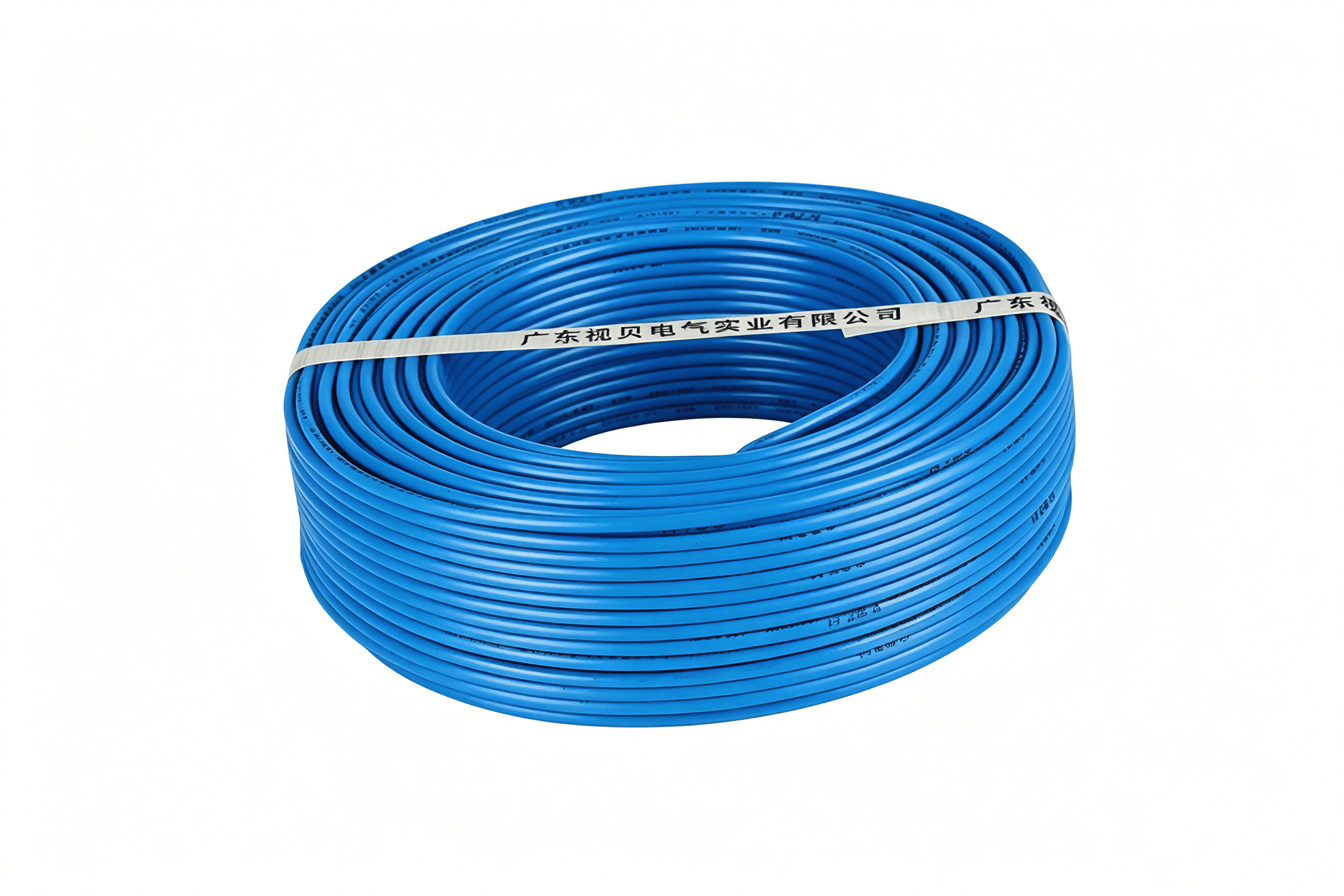 Shibei BV blue single-core cable coil. Final size, length and packaging are confirmed in the quotation.