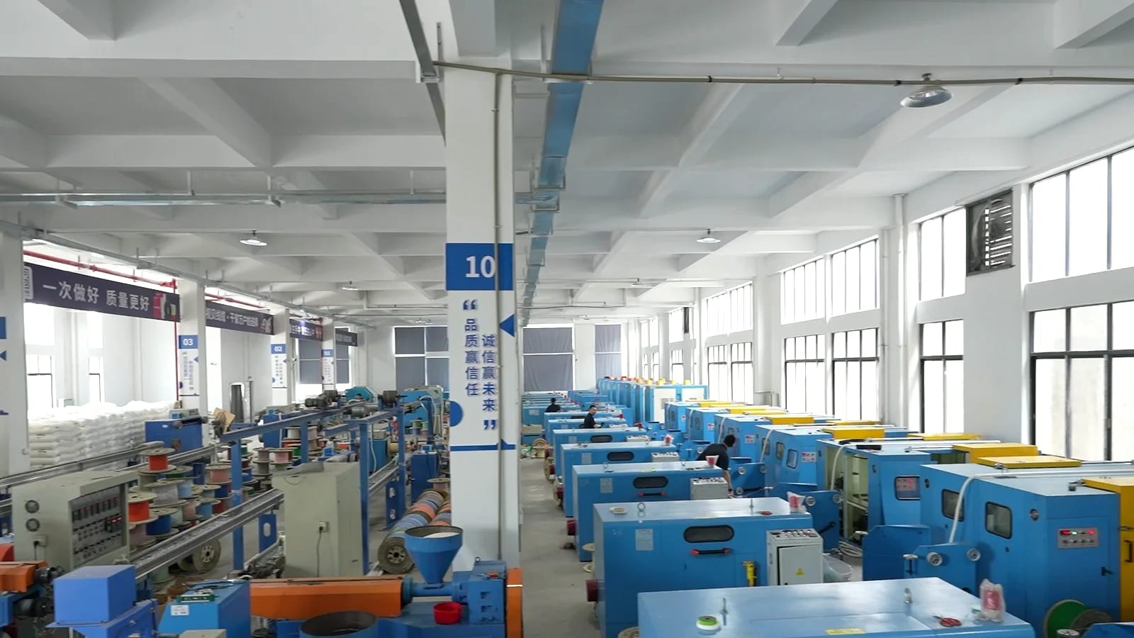 Network cable production lines inside the factory