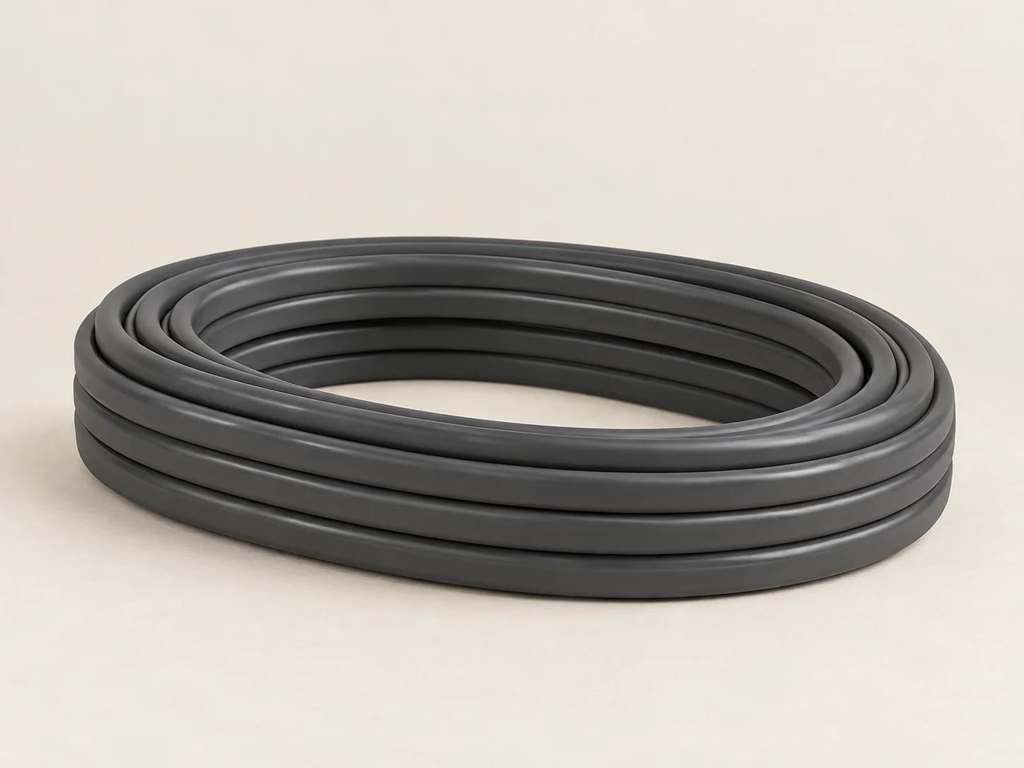 A coil of flat two-conductor wire on a plain surface. Orientation image; verified values are on each product record.
