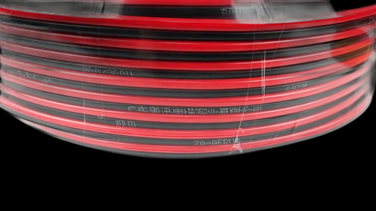 Coil of red and black parallel speaker wire